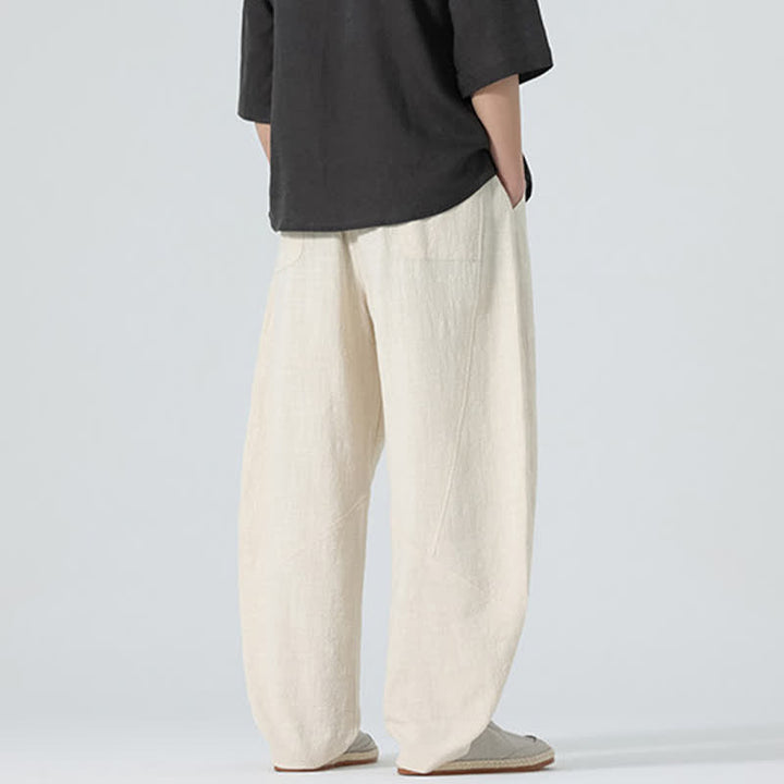 Buddha Stones Frühlingsfarbene Herren-Baumwollhose mit Kordelzug und Taschen - image 23