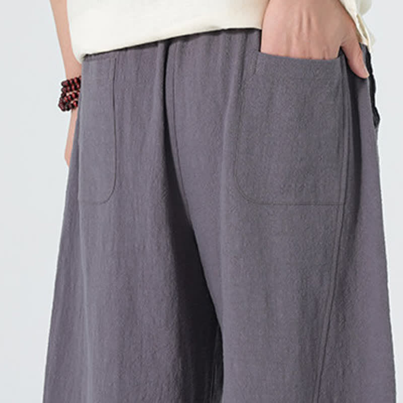 Buddha Stones Frühlingsfarbene Herren-Baumwollhose mit Kordelzug und Taschen - image 5