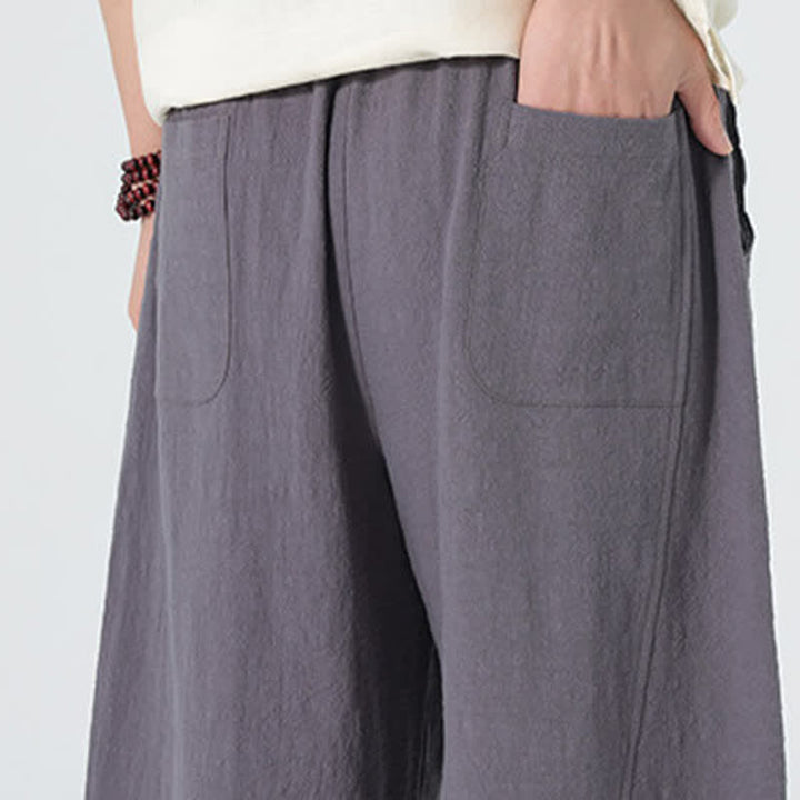 Buddha Stones Frühlingsfarbene Herren-Baumwollhose mit Kordelzug und Taschen - image 5