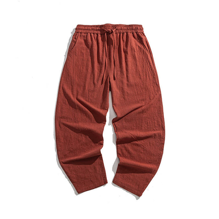 Buddha Stones Frühlingsfarbene Herren-Baumwollhose mit Kordelzug und Taschen - image 18