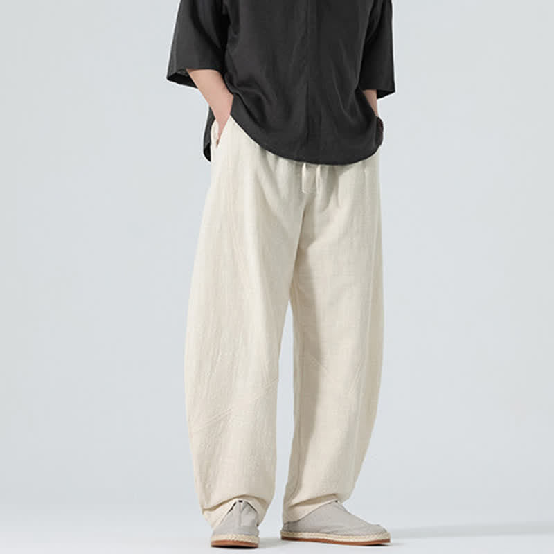Buddha Stones Frühlingsfarbene Herren-Baumwollhose mit Kordelzug und Taschen - image 24