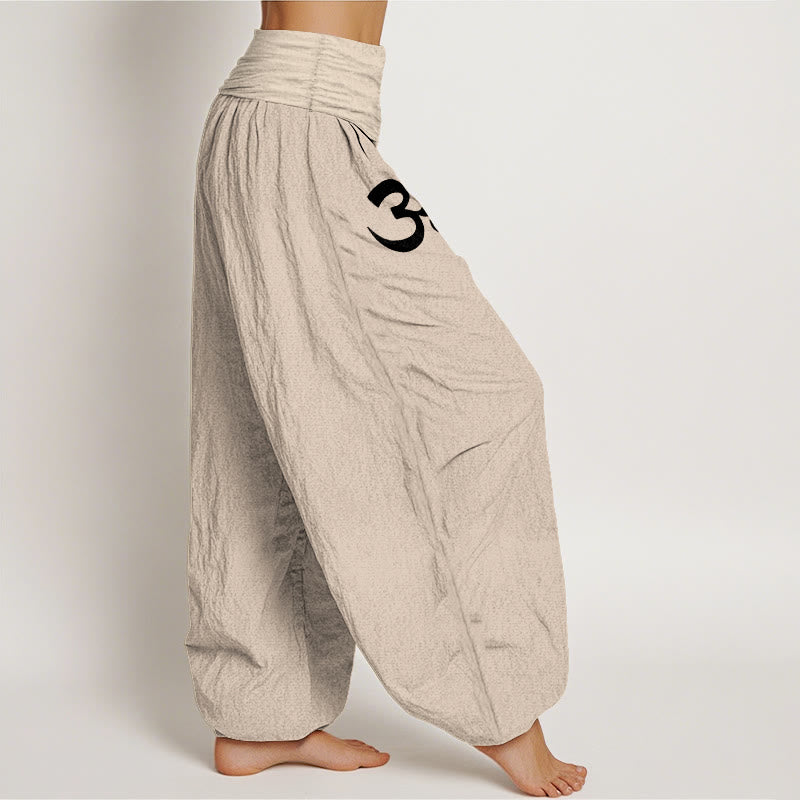 Buddha Stones Cotton Calm OM Energy Lines Muster Damen-Haremshose mit elastischem Bund - image 12