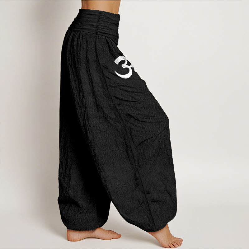 Buddha Stones Cotton Calm OM Energy Lines Muster Damen-Haremshose mit elastischem Bund - image 1