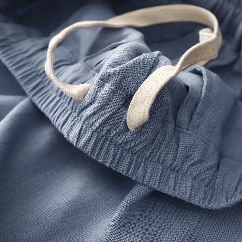 Buddha Stones Sommerliche, schlichte, elastische Hose mit zweifarbigen Bündchen, verkürztem Schnitt und Taschen für Damen - image 2