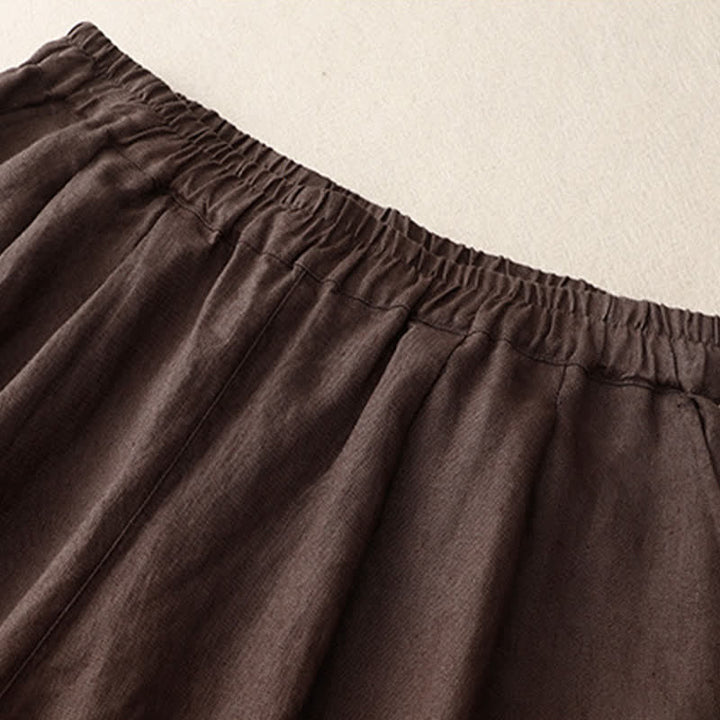 Buddha Stones Sommerliche, schlichte, elastische Hose mit zweifarbigen Bündchen, verkürztem Schnitt und Taschen für Damen - image 12