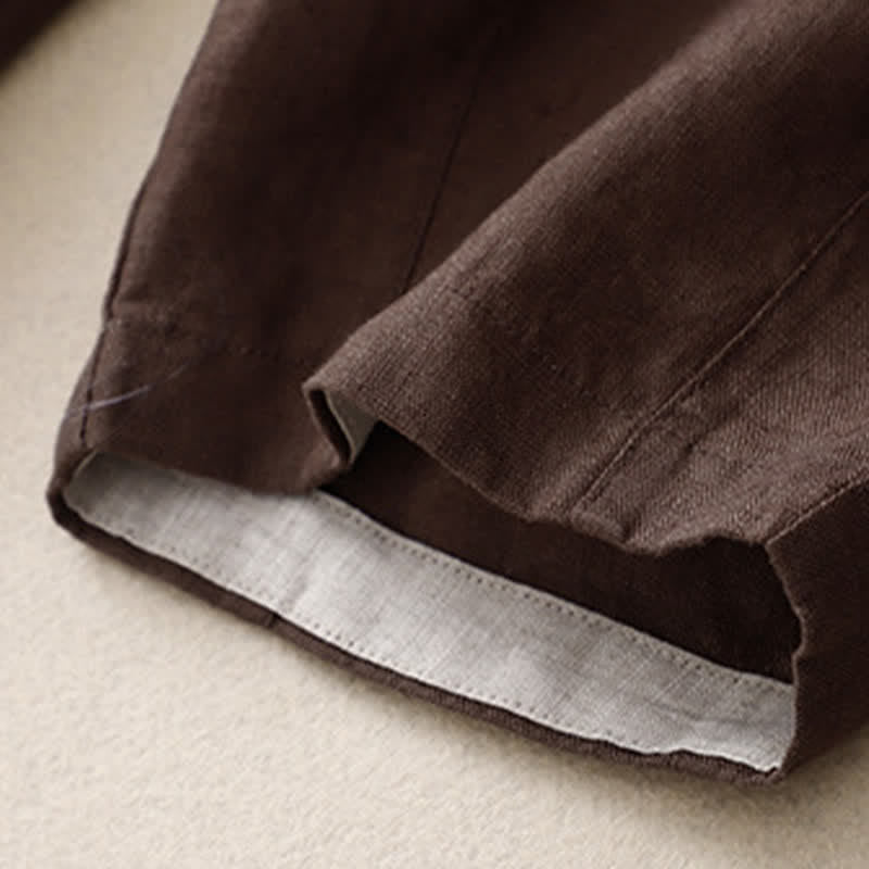 Buddha Stones Sommerliche, schlichte, elastische Hose mit zweifarbigen Bündchen, verkürztem Schnitt und Taschen für Damen - image 15