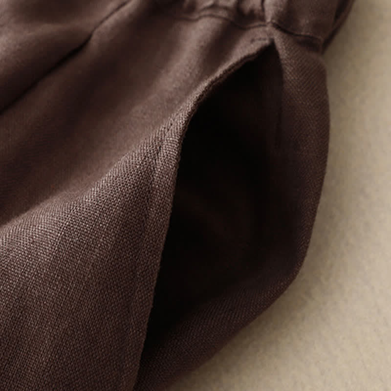 Buddha Stones Sommerliche, schlichte, elastische Hose mit zweifarbigen Bündchen, verkürztem Schnitt und Taschen für Damen - image 13