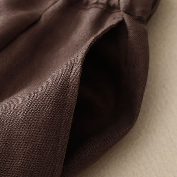 Buddha Stones Sommerliche, schlichte, elastische Hose mit zweifarbigen Bündchen, verkürztem Schnitt und Taschen für Damen - image 13