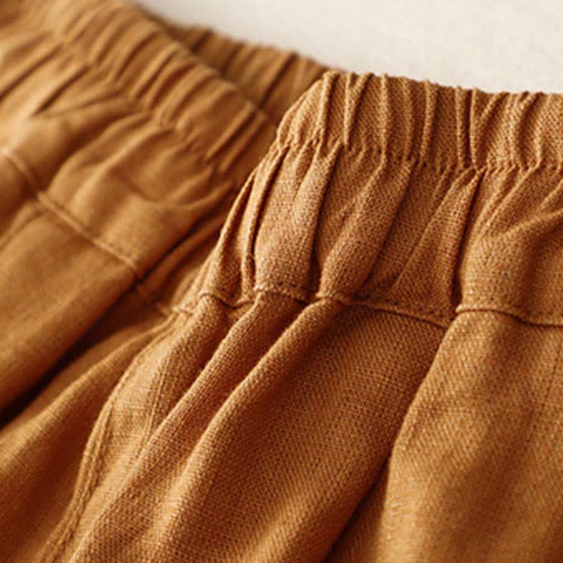 Buddha Stones Sommerliche, schlichte, elastische Hose mit zweifarbigen Bündchen, verkürztem Schnitt und Taschen für Damen - image 21