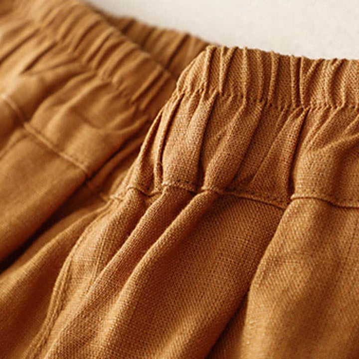 Buddha Stones Sommerliche, schlichte, elastische Hose mit zweifarbigen Bündchen, verkürztem Schnitt und Taschen für Damen - image 21