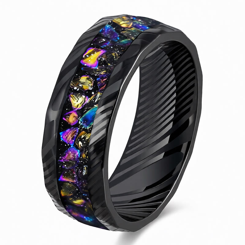 Buddha Stones Ring aus Titanstahl mit facettiertem Naturstein-Inlay - Bunt - 21,4 mm - image 6