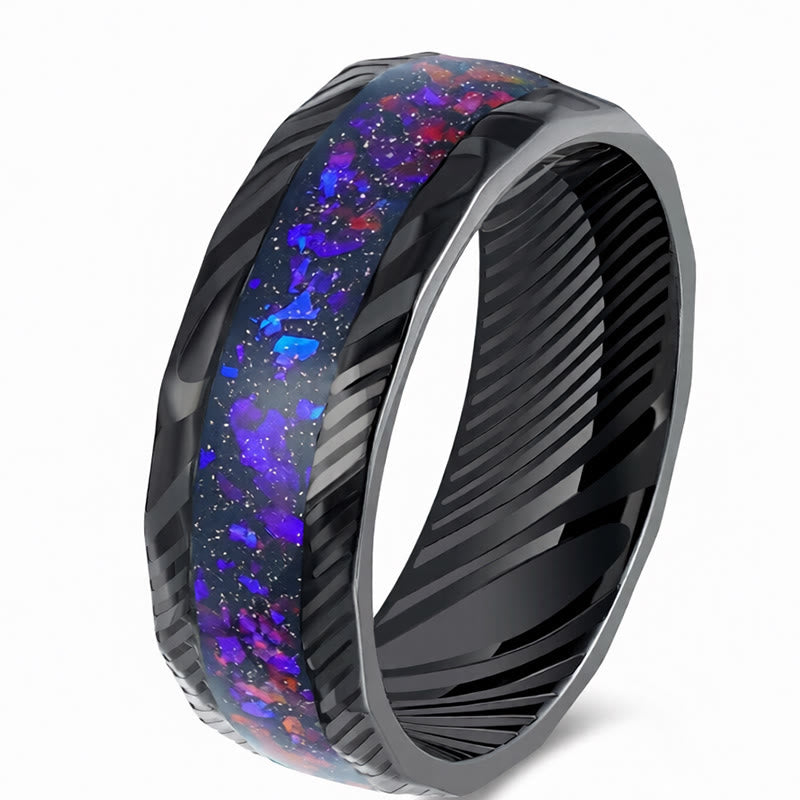 Buddha Stones Ring aus Titanstahl mit facettiertem Naturstein-Inlay - Blau - 21,4 mm - image 8