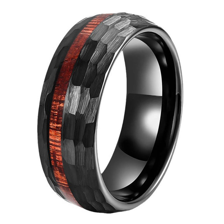 Buddha Stones Endurance-Ring aus Wolframstahl mit gehämmertem Texturinlay - image 6