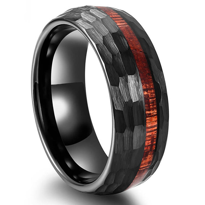 Buddha Stones Endurance-Ring aus Wolframstahl mit gehämmertem Texturinlay - image 4