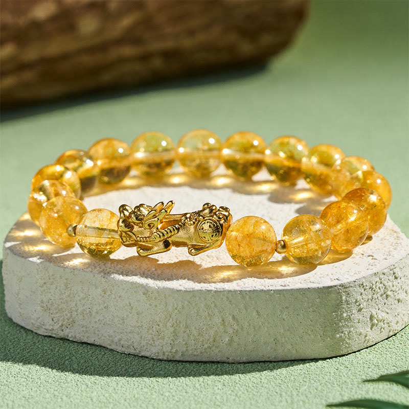 Buddha Stones Natürliches Citrin-PiXiu-Armband zum Schutz vor Wohlstand - image 3
