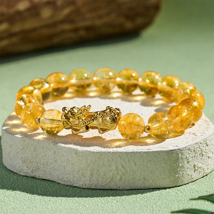 Buddha Stones Natürliches Citrin-PiXiu-Armband zum Schutz vor Wohlstand - image 3