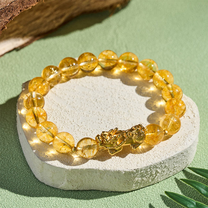 Buddha Stones Natürliches Citrin-PiXiu-Armband zum Schutz vor Wohlstand - image 2