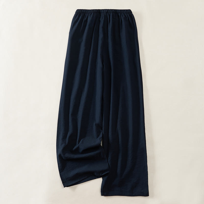 Buddha Stones Schlichtes Design mit Kordelzug, weite Damenhose mit Taschen - image 1