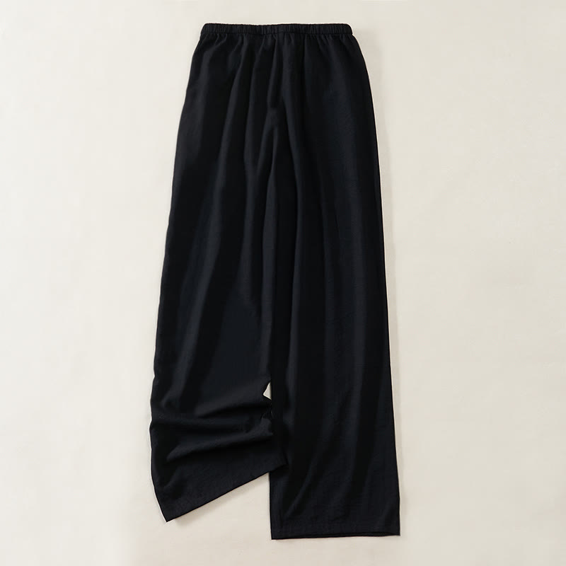 Buddha Stones Schlichtes Design mit Kordelzug, weite Damenhose mit Taschen - image 7