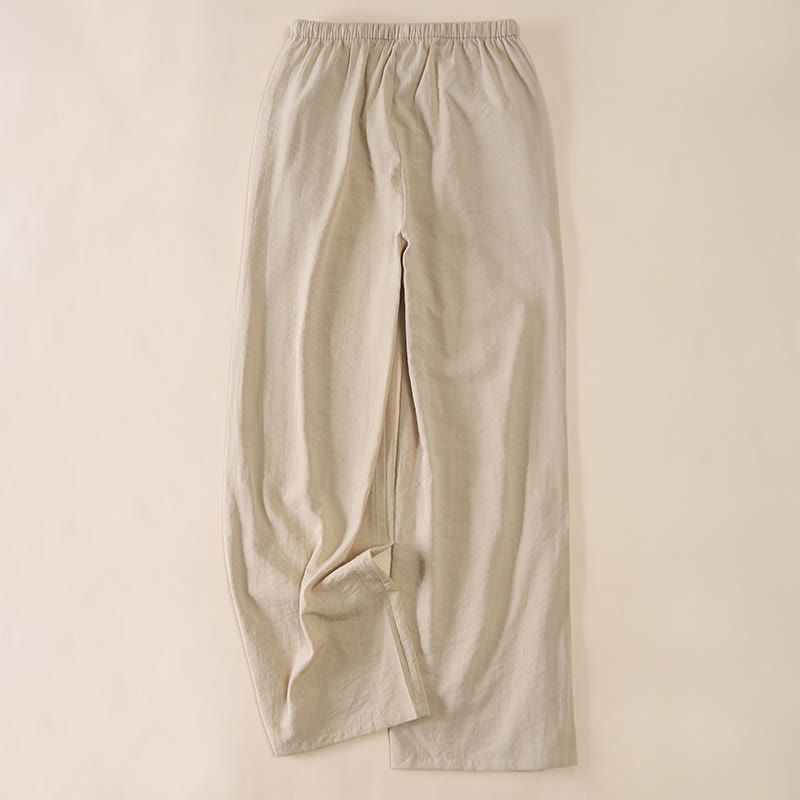 Buddha Stones Schlichtes Design mit Kordelzug, weite Damenhose mit Taschen - image 14