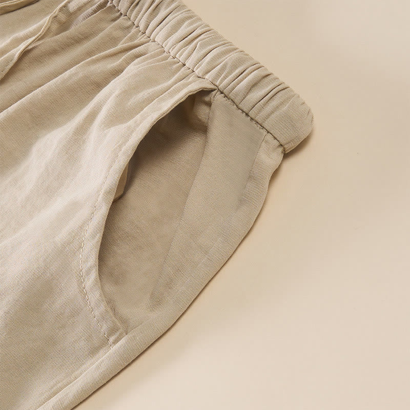 Buddha Stones Schlichtes Design mit Kordelzug, weite Damenhose mit Taschen - image 16