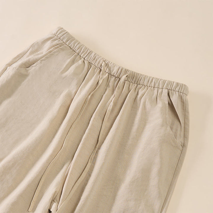 Buddha Stones Schlichtes Design mit Kordelzug, weite Damenhose mit Taschen - image 15
