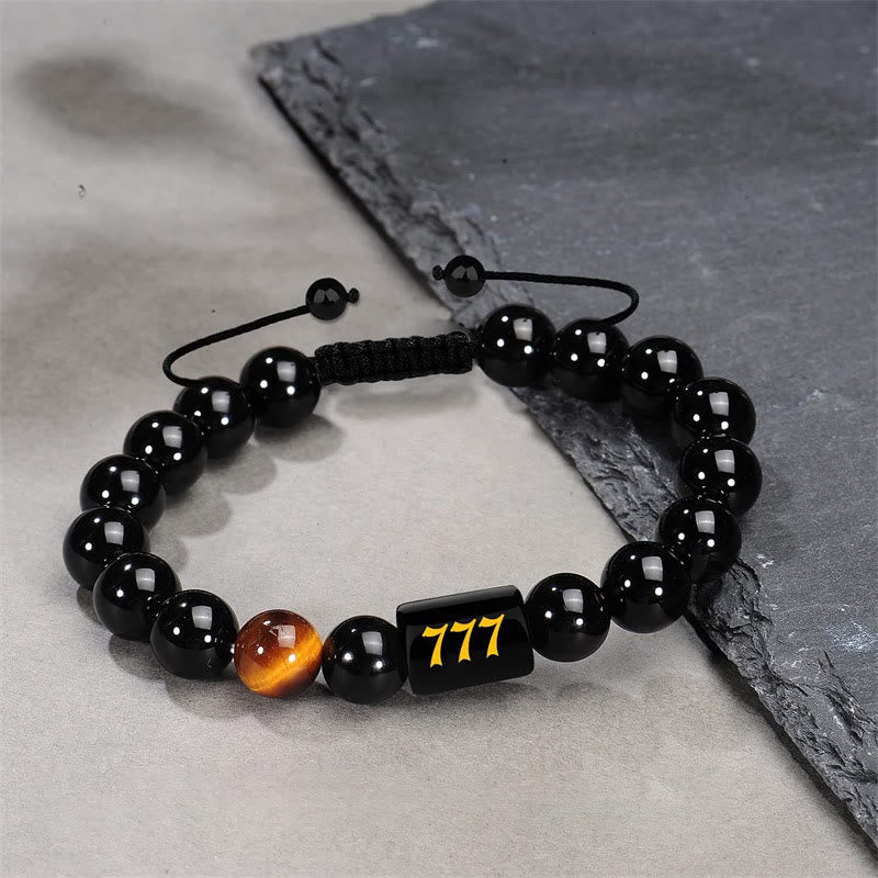 Buddha Stones Armband aus natürlichem schwarzem Obsidian und Tigerauge – Symbol für Stärke und Erfüllung - image 26