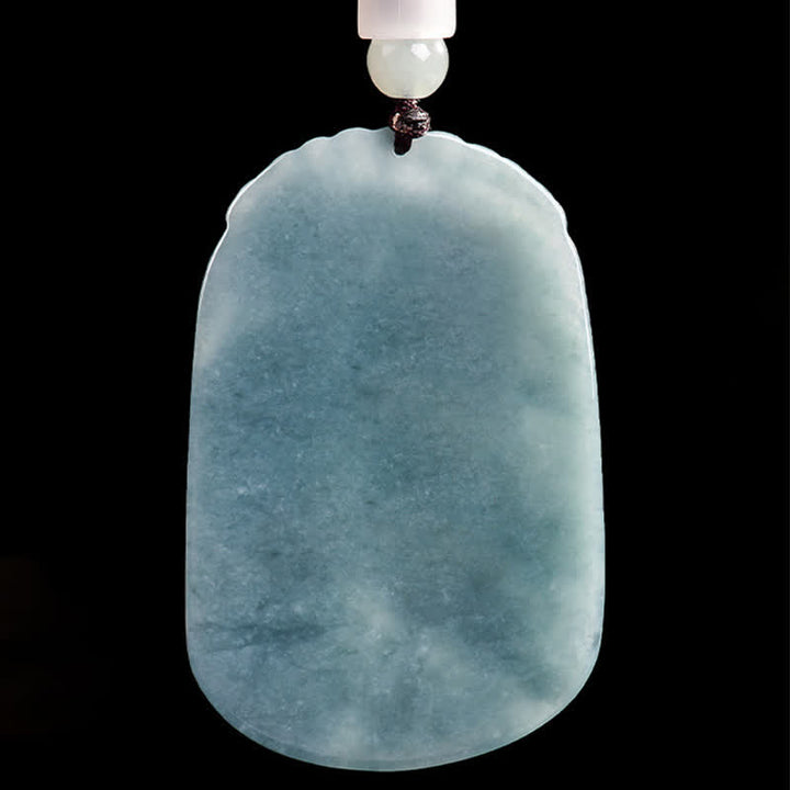 Buddha Stones Halskettenanhänger aus natürlichem Jade mit zwei Koi-Karpfen als Symbol für Wohlstand - image 3