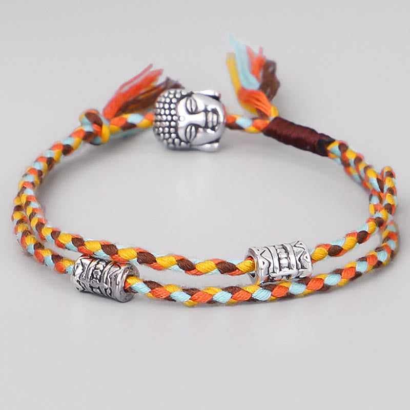 Buddha Stones Head Serenity String Armband - Hellblau - image 6