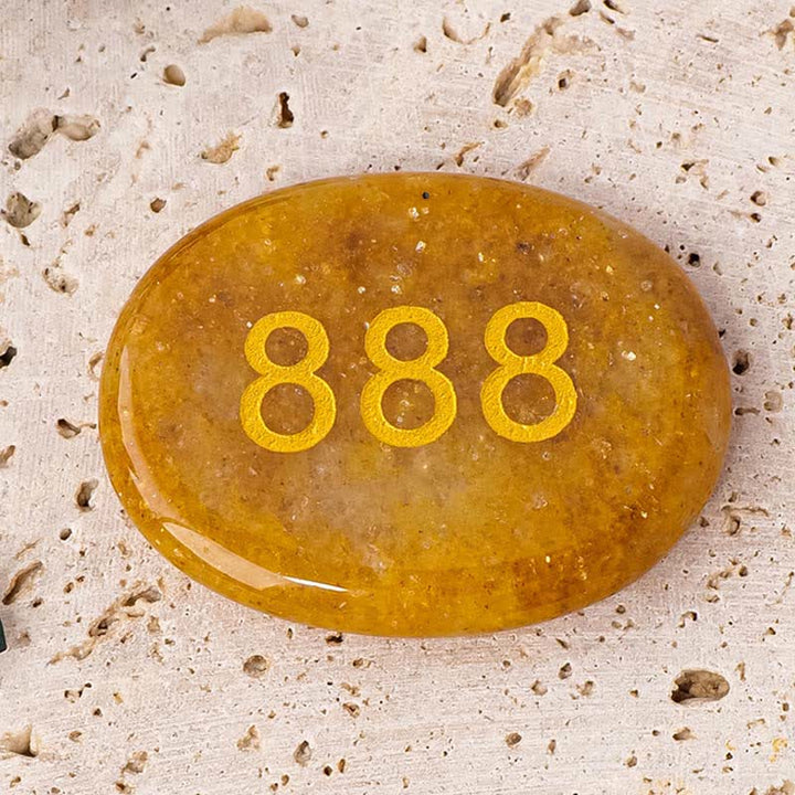Buddha Stones Engelszahlen Weißer Kristall Roter Jaspis Rosa Kristall Grüner Aventurin Meditationshandschuh - 888 Engelszahl & Topas 4,5 x 3,5 x 0,7 cm - image 26