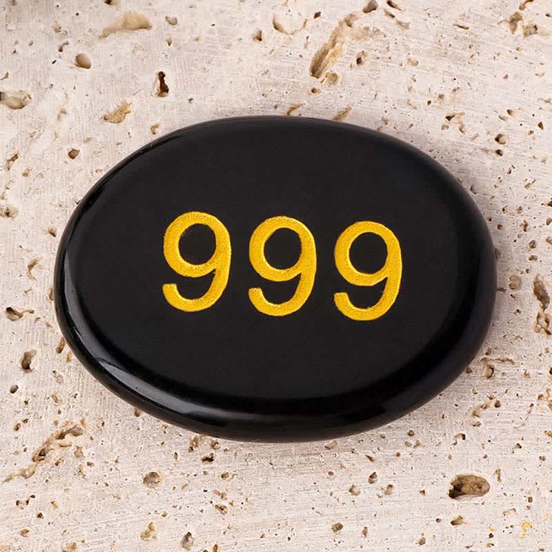 Buddha Stones Engelszahlen Weißer Kristall Roter Jaspis Rosa Kristall Grüner Aventurin Meditationshandschuh - Engelszahl 999 & Schwarzer Obsidian 4,5 x 3,5 x 0,7 cm - image 29
