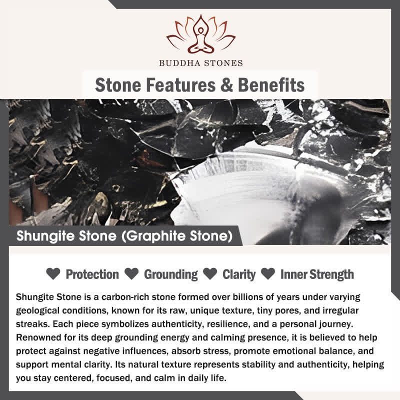 Buddha Stones -Mond-Stern-Runddesign-Anhänger aus authentischem Schungit zum Schutz der Halskette - image 5