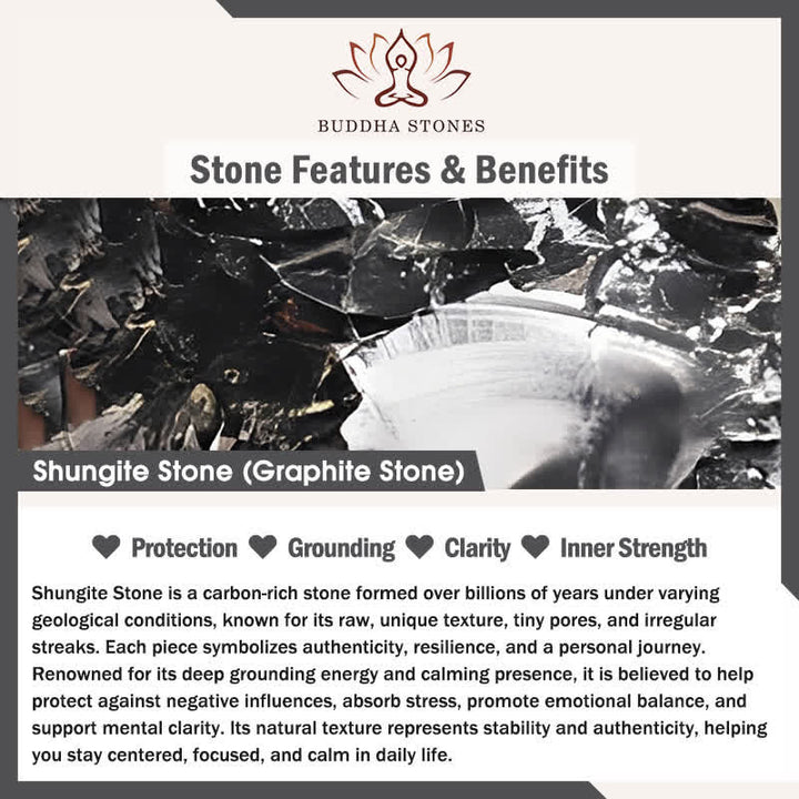 Buddha Stones -Mond-Stern-Runddesign-Anhänger aus authentischem Schungit zum Schutz der Halskette - image 5
