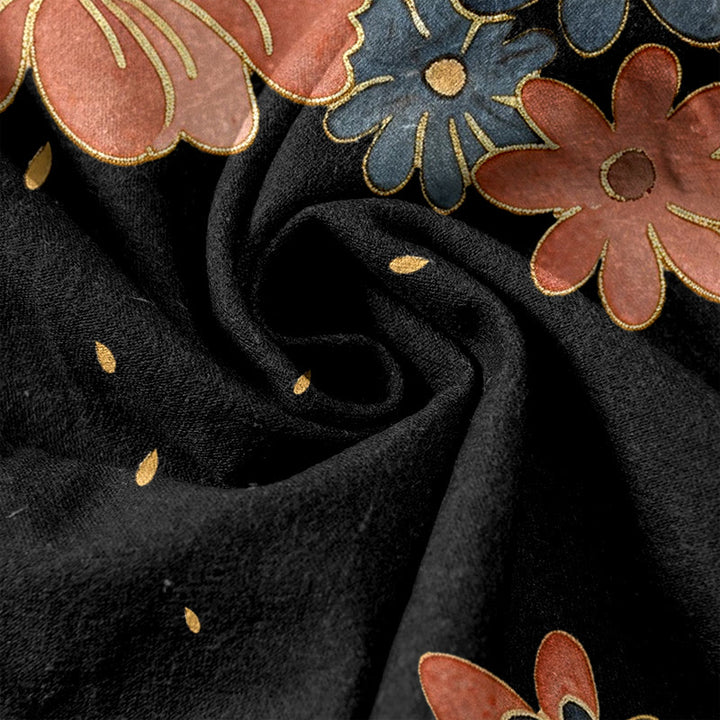 Buddha Stones Damenhose aus reiner Baumwolle mit Katzen-, Schmetterlings- und rosa Blütenmuster, elastischem Bund und Taschen - image 3