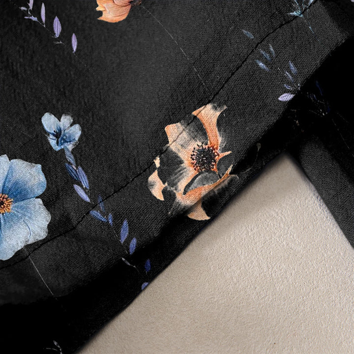 Buddha Stones Damenhose aus reiner Baumwolle mit Wildblumen-Pfirsichblütenmuster, elastischem Bund und Taschen - image 10