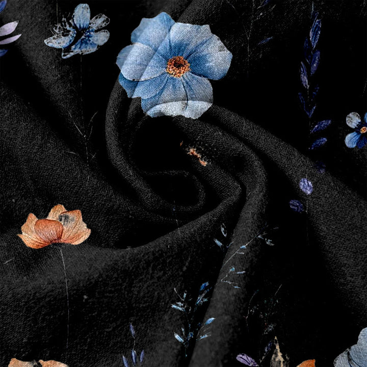 Buddha Stones Damenhose aus reiner Baumwolle mit Wildblumen-Pfirsichblütenmuster, elastischem Bund und Taschen - image 11