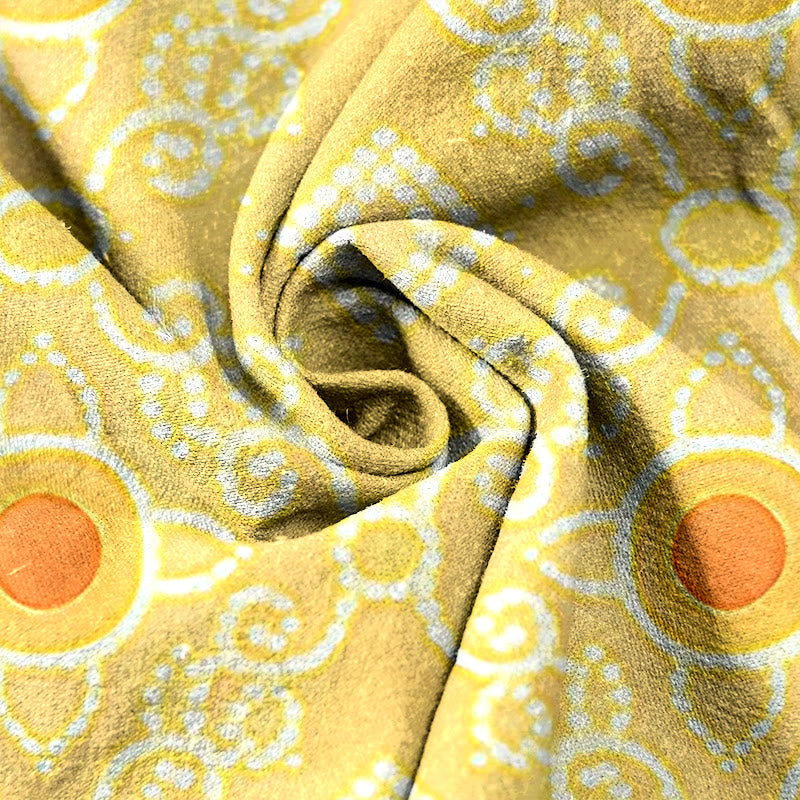 Buddha Stones Damenhose aus reiner Baumwolle mit geometrischem Rautenmuster und Punkten, elastischem Bund und Taschen - image 5