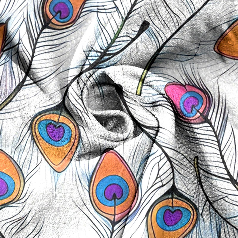 Buddha Stones Damenhose aus reiner Baumwolle mit Pfauenherzmuster, elastischem Bund und Taschen - image 2