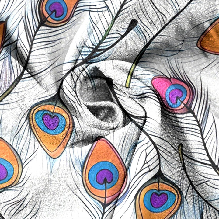Buddha Stones Damenhose aus reiner Baumwolle mit Pfauenherzmuster, elastischem Bund und Taschen - image 2
