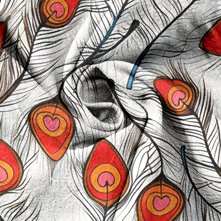 Buddha Stones Damenhose aus reiner Baumwolle mit Pfauenherzmuster, elastischem Bund und Taschen - image 5