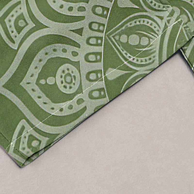 Buddha Stones Damenhose aus reiner Baumwolle mit Mandala-Muster, elastischem Bund und Taschen - image 7