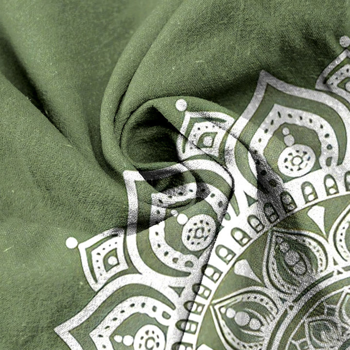Buddha Stones Damenhose aus reiner Baumwolle mit Mandala-Muster, elastischem Bund und Taschen - image 8