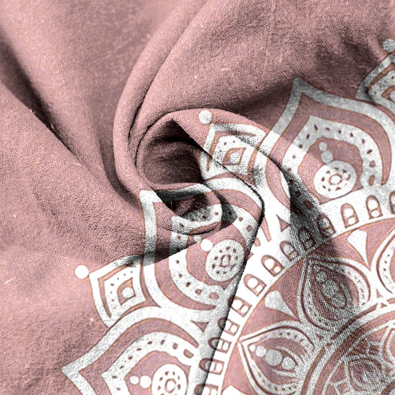 Buddha Stones Damenhose aus reiner Baumwolle mit Mandala-Muster, elastischem Bund und Taschen - image 2