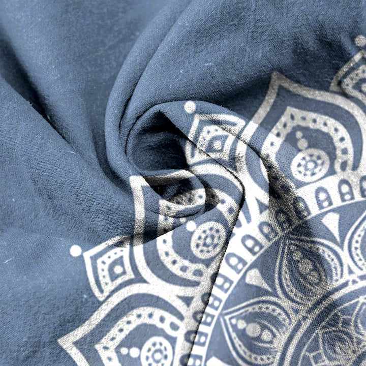 Buddha Stones Damenhose aus reiner Baumwolle mit Mandala-Muster, elastischem Bund und Taschen - image 5