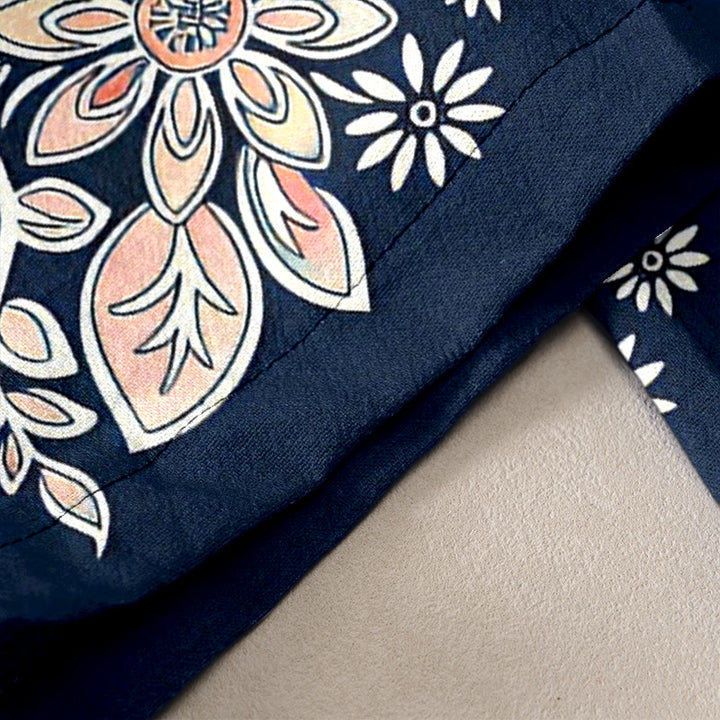 Buddha Stones Damenhose aus reiner Baumwolle mit Paisley-Lotusmuster, elastischem Bund und Taschen - image 2