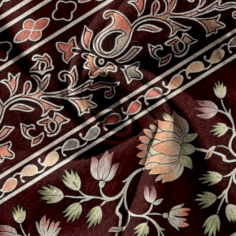 Buddha Stones Damenhose aus reiner Baumwolle mit Paisley-Lotusmuster, elastischem Bund und Taschen - image 7