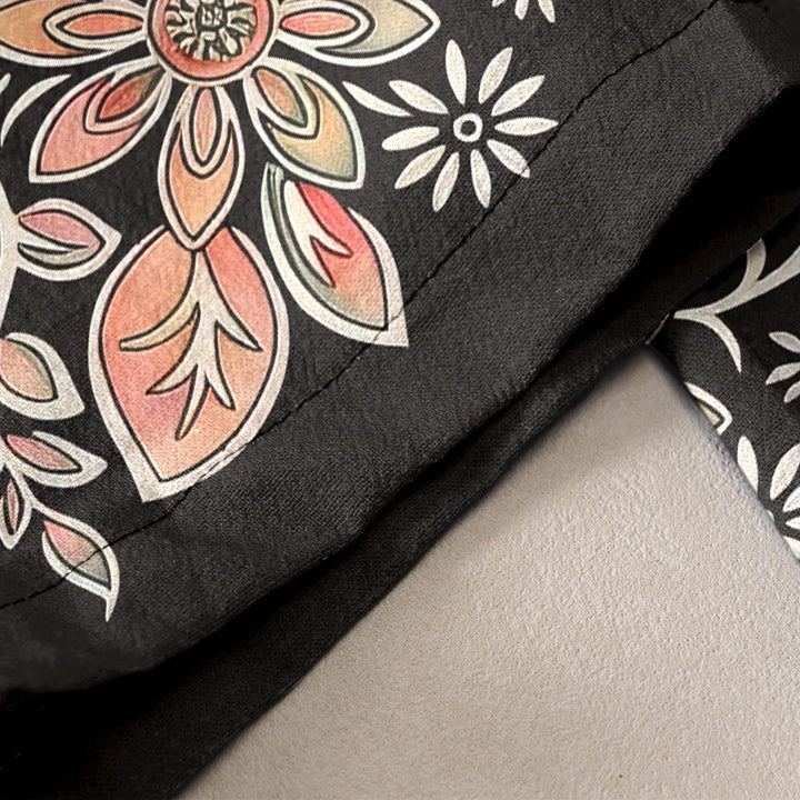 Buddha Stones Damenhose aus reiner Baumwolle mit Paisley-Lotusmuster, elastischem Bund und Taschen - image 10