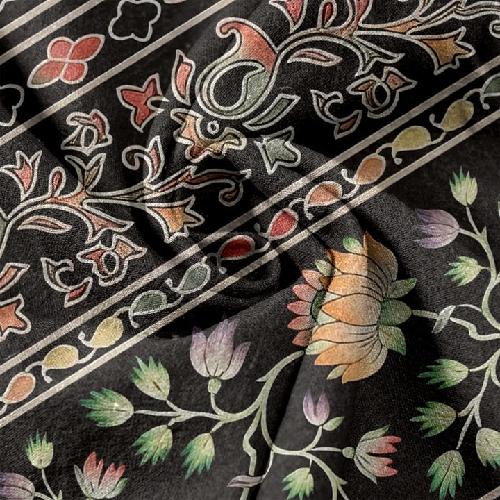 Buddha Stones Damenhose aus reiner Baumwolle mit Paisley-Lotusmuster, elastischem Bund und Taschen - image 11