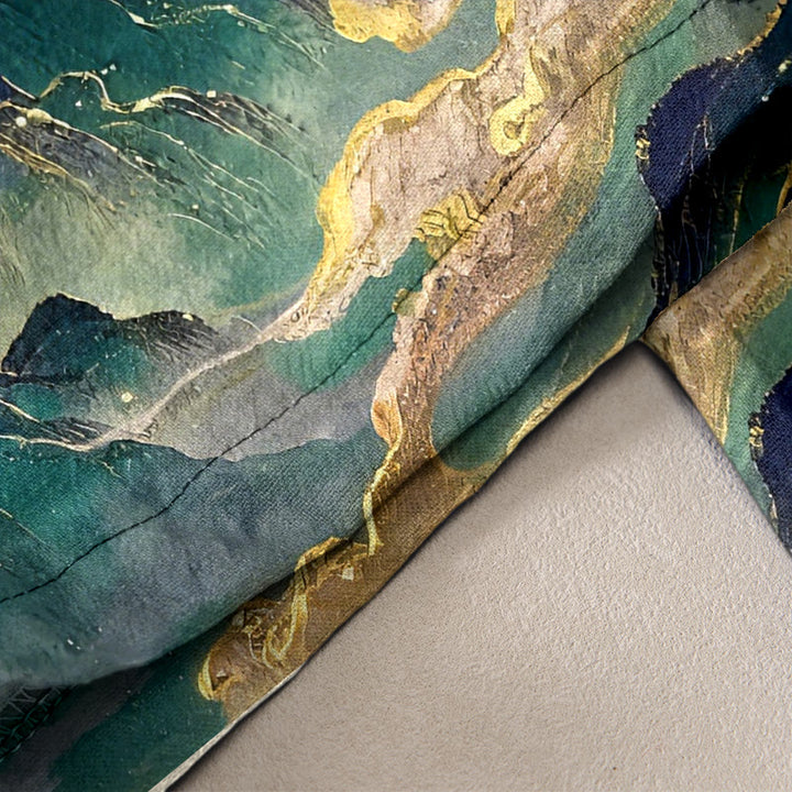 Buddha Stones Damenhose aus reiner Baumwolle mit Kranich-, Wolken- und Bergmuster, elastischem Bund und Taschen - image 6