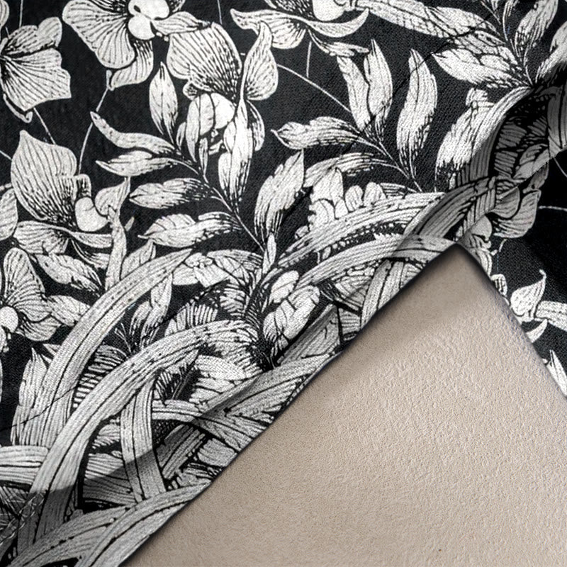 Buddha Stones Damenhose aus reiner Baumwolle mit Blütenblattmuster, elastischem Bund und Taschen - image 10